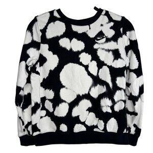 Nike Tie-Dye Abstract Black & White Crewneck Sweatshirt 80% Cotton Boys Size‎ L
